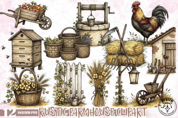 Bring Cozy Character to Your Designs with Rustic Watercolor Farmhouse