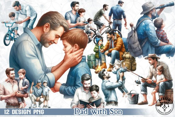 Capturing Connection: Using Dad with Son Clipart PNG