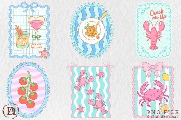 Coastal Mediterranean Poster PNG Bundle: 06 Designs for a Sun-Kissed Aesthetic