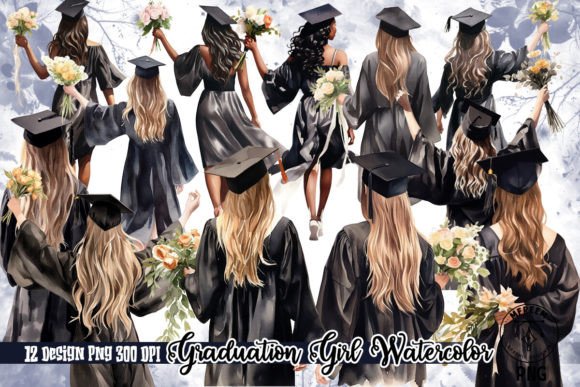 Creative Uses for Graduation Girl Watercolor Clipart PNG