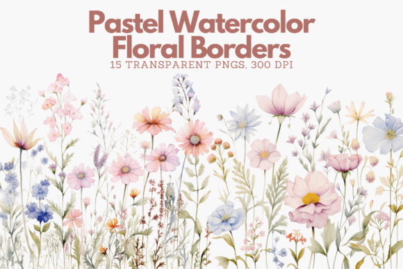 Elegant Pastel Watercolor Floral Borders: A Springtime Design Toolkit