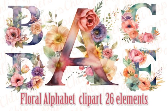 Floral Alphabet Clipart: Elevate Your Creative Projects