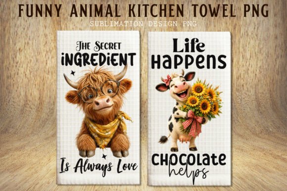Funny Animal Kitchen Towel PNG: Whimsy for Every Project