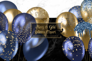 Navy and Gold Balloons Clipart: A Sparkling Asset for Designers