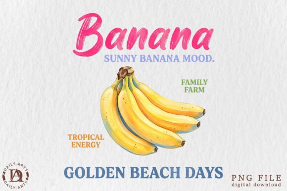 Retro Summer Banana Tropical Fruit PNG: Your Go-To Design Element