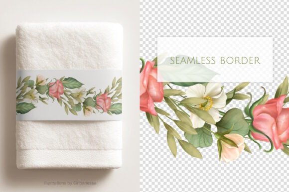 Rose Floral Seamless Border PNG Ribbon: Your Design's Secret Weapon