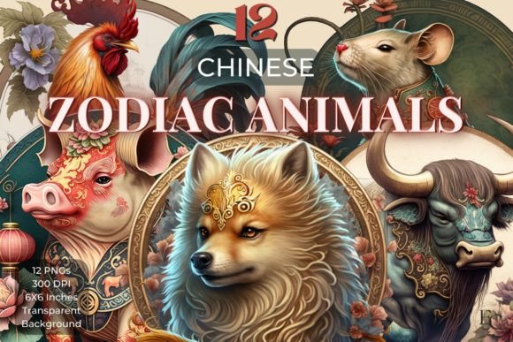 Unlock Cultural Charm: The Chinese Zodiac Sign Bundle Clipart