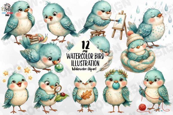 Watercolor Bird Illustration PNG: A Creative Asset for Designers