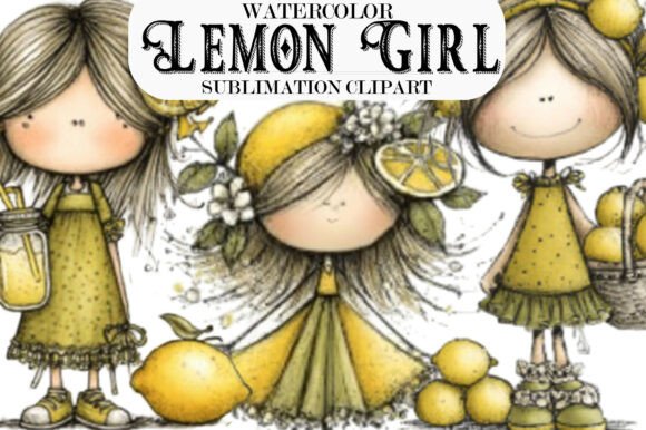 Whimsical Lemon Girl PNG: A Fresh Take on Playful Design Assets
